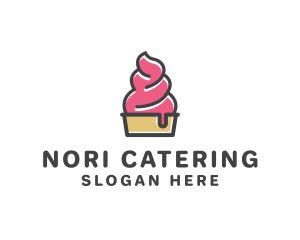 Strawberry Yogurt Dessert logo design