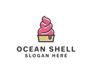 Strawberry Yogurt Dessert logo design