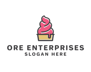 Strawberry Yogurt Dessert logo design