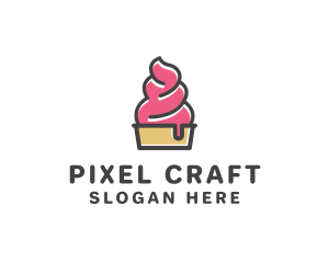 Strawberry Yogurt Dessert logo design