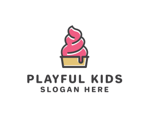 Strawberry Yogurt Dessert logo design