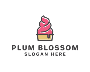 Strawberry Yogurt Dessert logo design