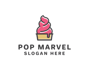 Strawberry Yogurt Dessert logo design