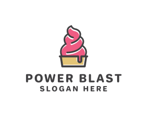 Strawberry Yogurt Dessert logo design