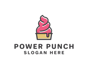 Strawberry Yogurt Dessert logo design