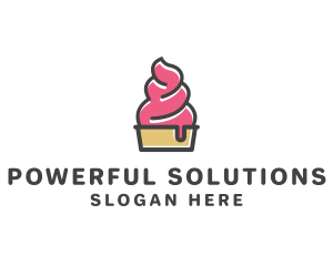 Strawberry Yogurt Dessert logo design