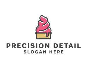 Strawberry Yogurt Dessert logo design