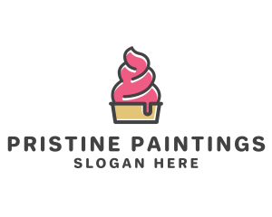 Strawberry Yogurt Dessert logo design