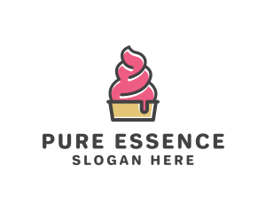 Strawberry Yogurt Dessert logo design