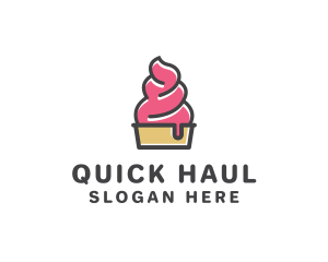 Strawberry Yogurt Dessert logo design