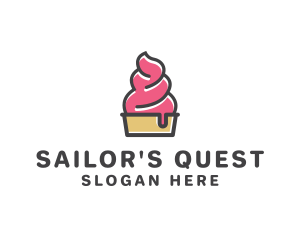 Strawberry Yogurt Dessert logo design