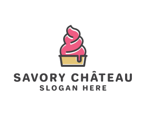 Strawberry Yogurt Dessert logo design