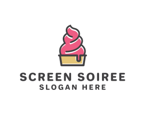 Strawberry Yogurt Dessert logo design