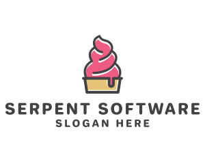 Strawberry Yogurt Dessert logo design