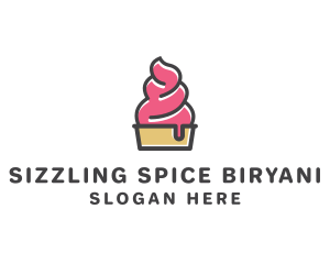 Strawberry Yogurt Dessert logo design