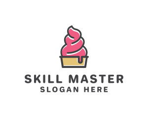 Strawberry Yogurt Dessert logo design