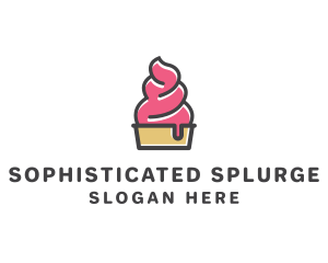 Strawberry Yogurt Dessert logo design