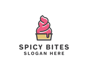 Strawberry Yogurt Dessert logo design