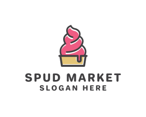 Strawberry Yogurt Dessert logo design