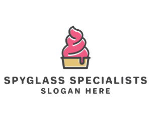 Strawberry Yogurt Dessert logo design