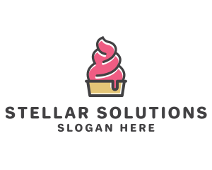 Strawberry Yogurt Dessert logo design