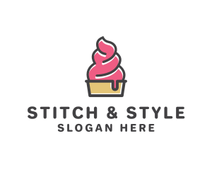 Strawberry Yogurt Dessert logo design