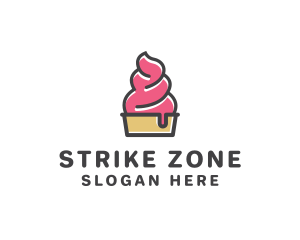 Strawberry Yogurt Dessert logo design