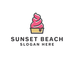 Strawberry Yogurt Dessert logo design