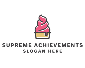 Strawberry Yogurt Dessert logo design