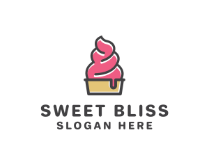 Strawberry Yogurt Dessert logo design