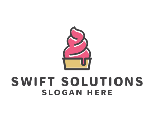 Strawberry Yogurt Dessert logo design