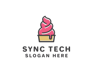 Strawberry Yogurt Dessert logo design