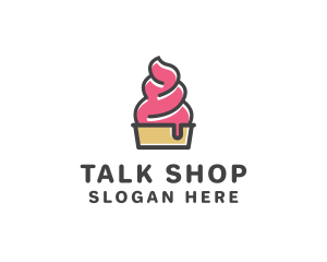 Strawberry Yogurt Dessert logo design