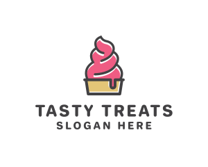 Strawberry Yogurt Dessert logo design