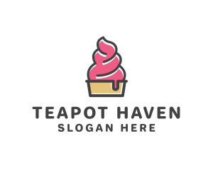 Strawberry Yogurt Dessert logo design