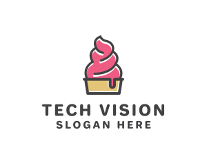 Strawberry Yogurt Dessert logo design