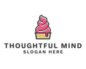 Strawberry Yogurt Dessert logo design