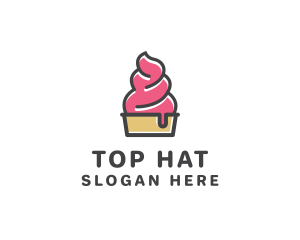 Strawberry Yogurt Dessert logo design