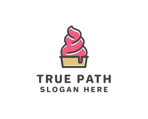 Strawberry Yogurt Dessert logo design