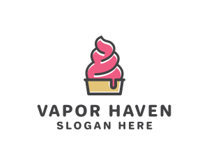 Strawberry Yogurt Dessert logo design