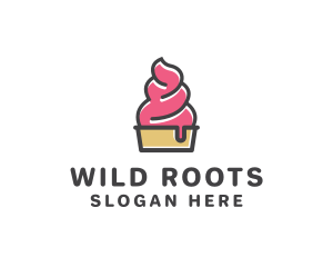 Strawberry Yogurt Dessert logo design