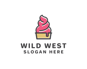 Strawberry Yogurt Dessert logo design