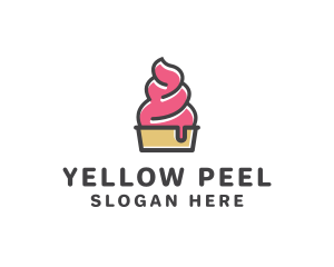 Strawberry Yogurt Dessert logo design