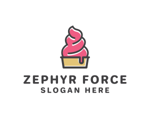 Strawberry Yogurt Dessert logo design