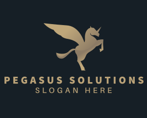 Gradient Business Pegasus logo design