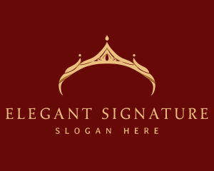 Gold Elegant Crown logo design