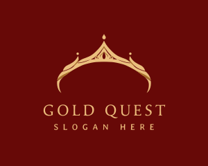 Gold Elegant Crown logo design