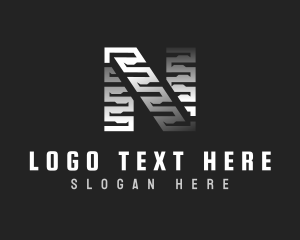 Construction Zigzag Letter N logo