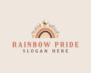 Rainbow Bird Boho logo design