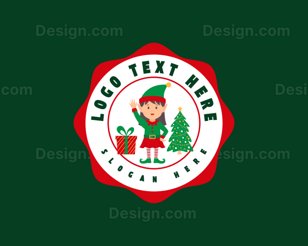 Christmas Elf Girl Logo